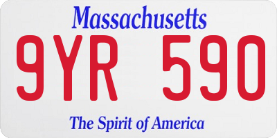 MA license plate 9YR590