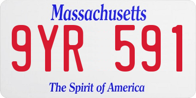 MA license plate 9YR591