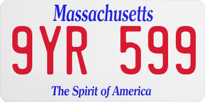 MA license plate 9YR599