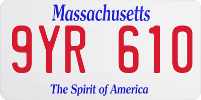 MA license plate 9YR610