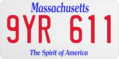 MA license plate 9YR611