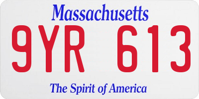 MA license plate 9YR613