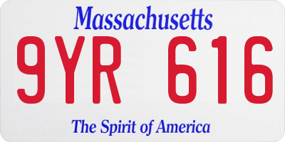 MA license plate 9YR616