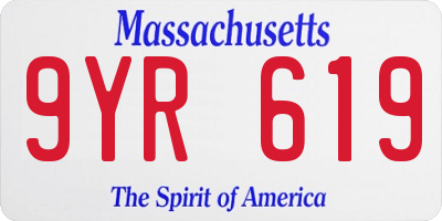 MA license plate 9YR619