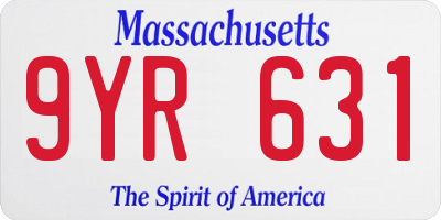MA license plate 9YR631