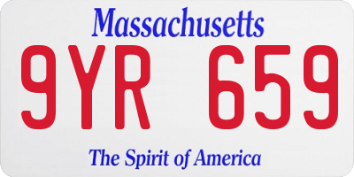 MA license plate 9YR659