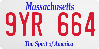 MA license plate 9YR664