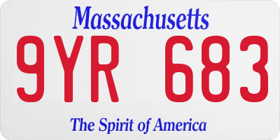 MA license plate 9YR683