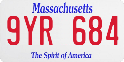 MA license plate 9YR684