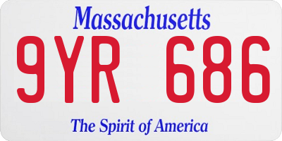 MA license plate 9YR686