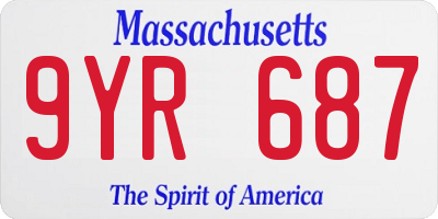MA license plate 9YR687