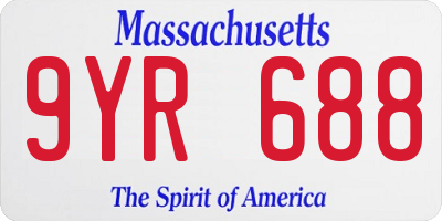 MA license plate 9YR688