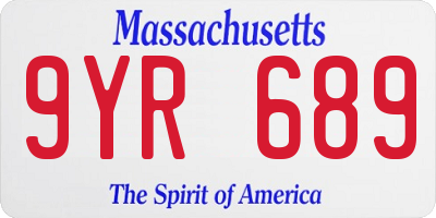MA license plate 9YR689
