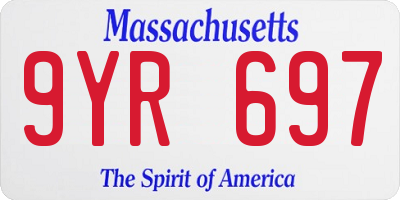 MA license plate 9YR697