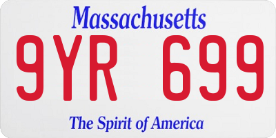 MA license plate 9YR699