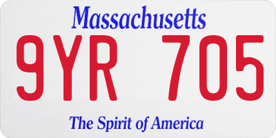 MA license plate 9YR705
