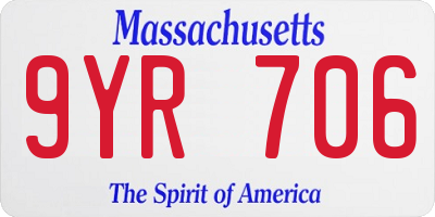MA license plate 9YR706