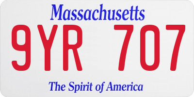 MA license plate 9YR707