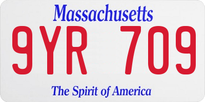 MA license plate 9YR709
