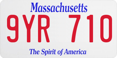 MA license plate 9YR710