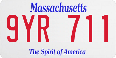 MA license plate 9YR711