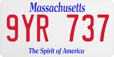 MA license plate 9YR737