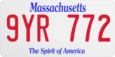 MA license plate 9YR772