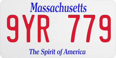 MA license plate 9YR779
