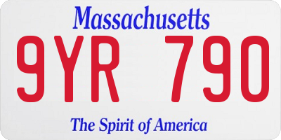MA license plate 9YR790