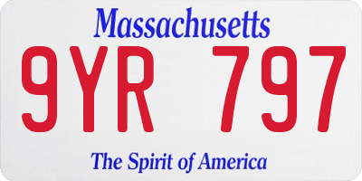 MA license plate 9YR797