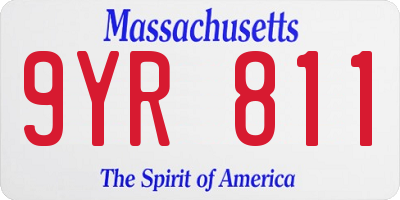 MA license plate 9YR811
