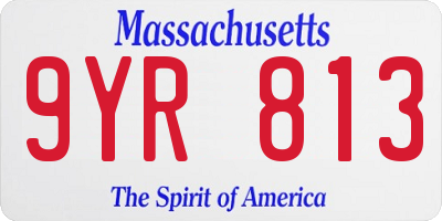 MA license plate 9YR813