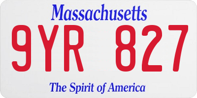 MA license plate 9YR827