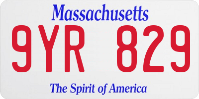 MA license plate 9YR829