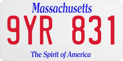 MA license plate 9YR831