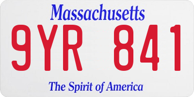 MA license plate 9YR841