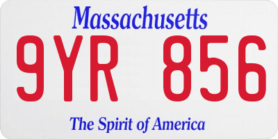 MA license plate 9YR856