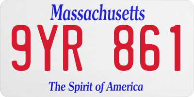 MA license plate 9YR861