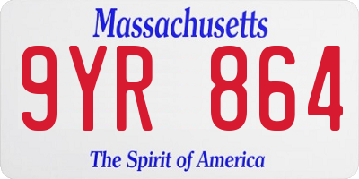 MA license plate 9YR864