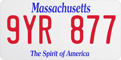 MA license plate 9YR877