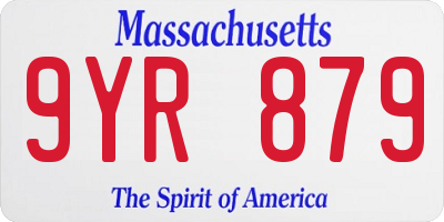 MA license plate 9YR879