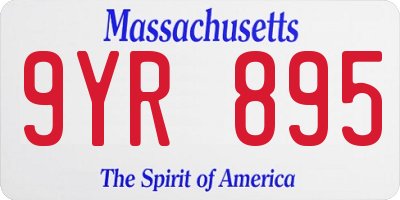 MA license plate 9YR895