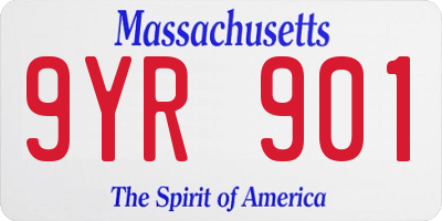 MA license plate 9YR901