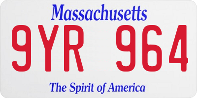 MA license plate 9YR964