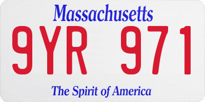 MA license plate 9YR971
