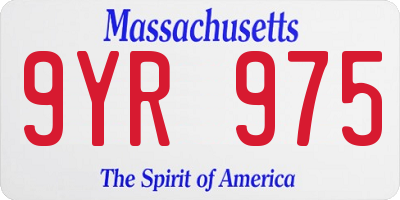 MA license plate 9YR975