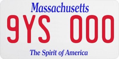 MA license plate 9YS000