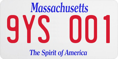 MA license plate 9YS001