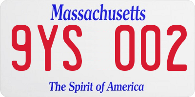 MA license plate 9YS002