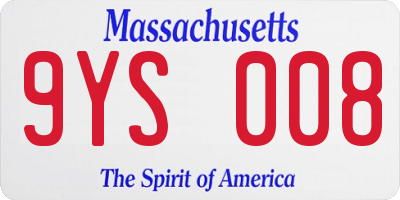 MA license plate 9YS008